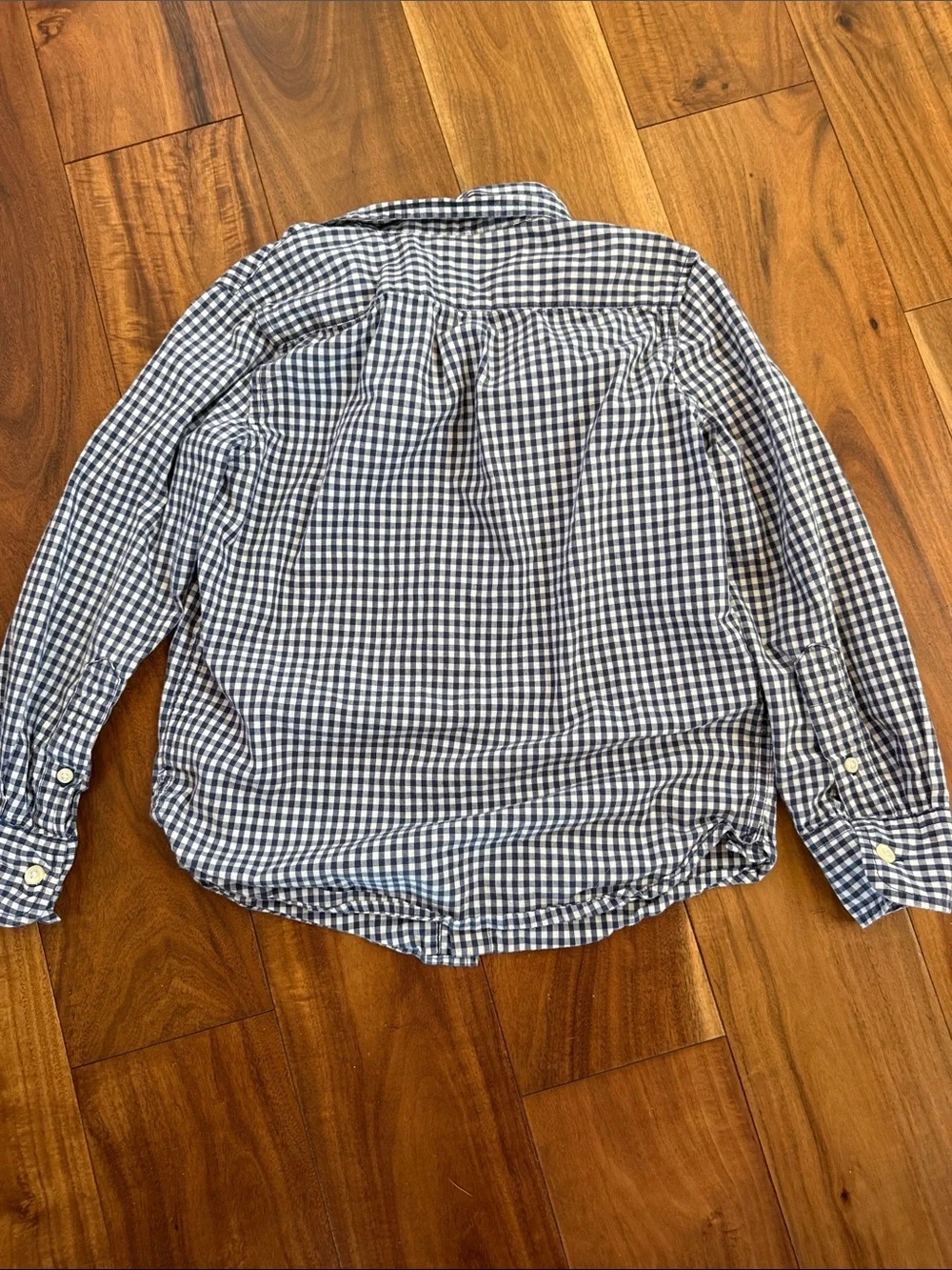 GAP Boys Blue and White Gingham Button-Down Shirt